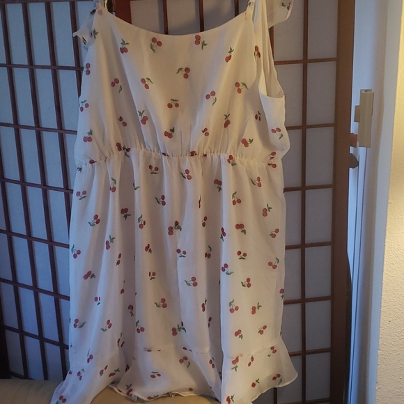 🍒Feminine Forever 21 Cherry Chiffon Dress 👗 - Picture 4 of 13